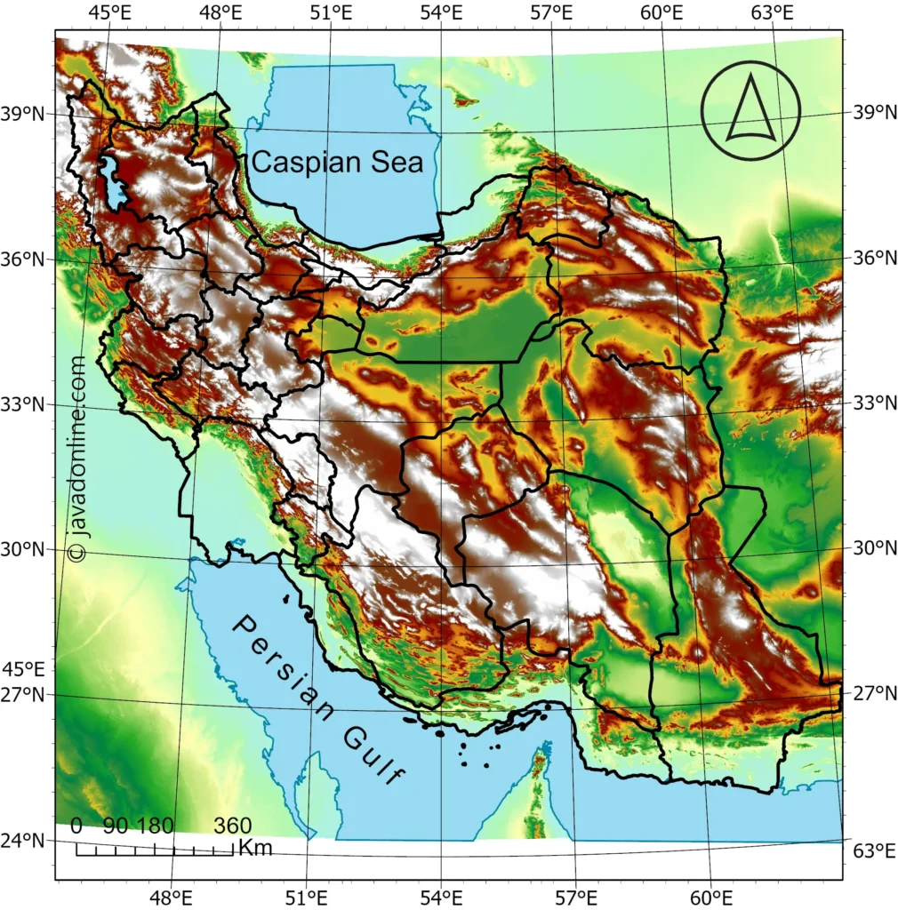 نقشه DEM ایران