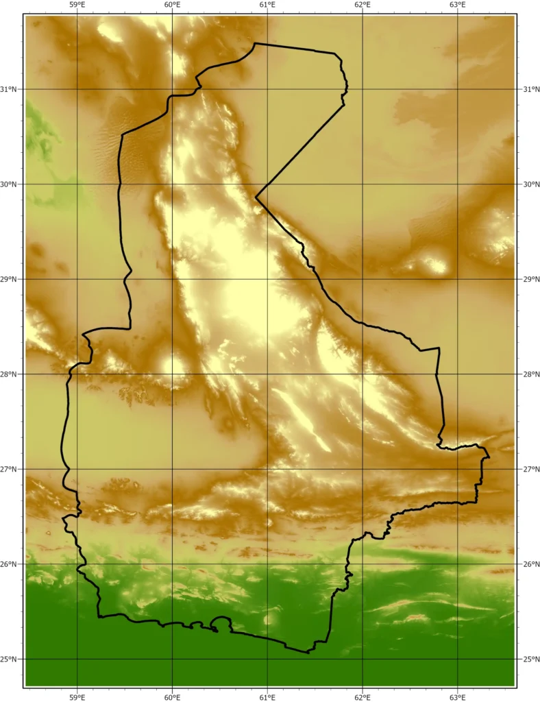 DEM استان سیستان و بلوچستان