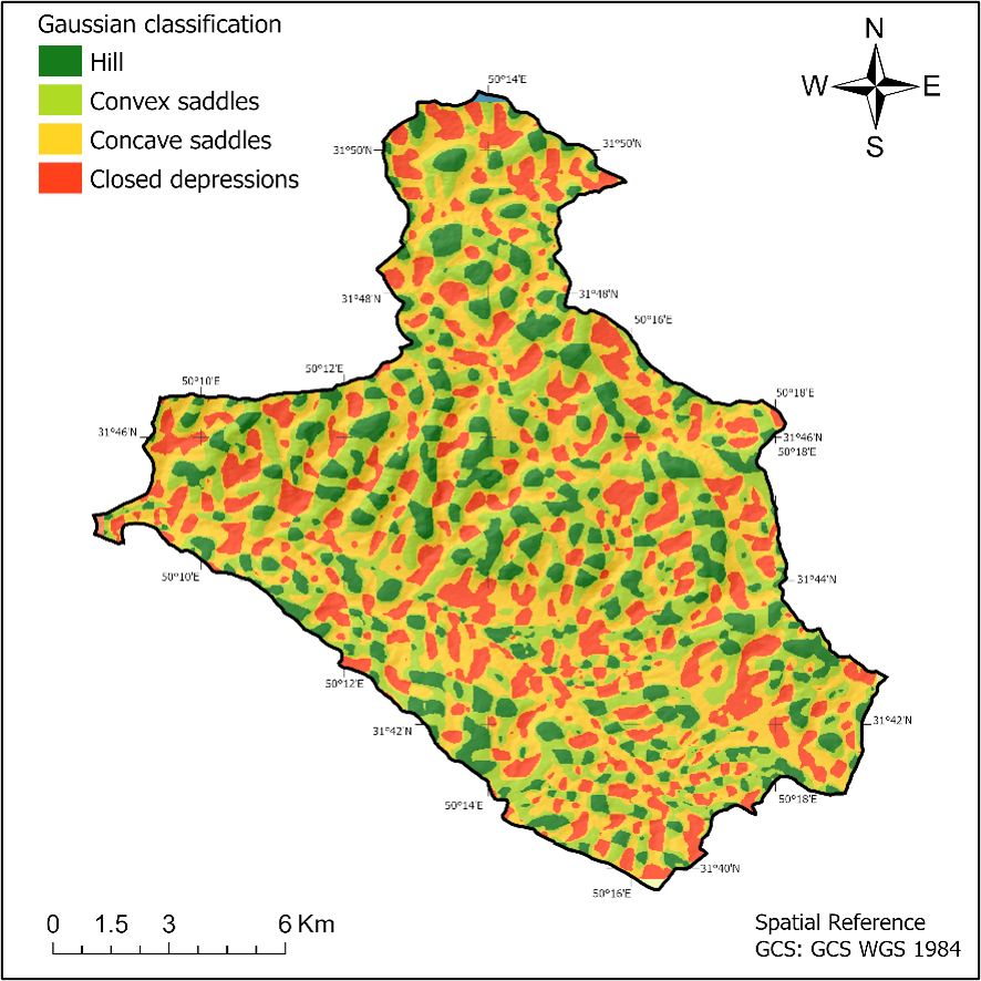 Gaussian Landform Classification Map