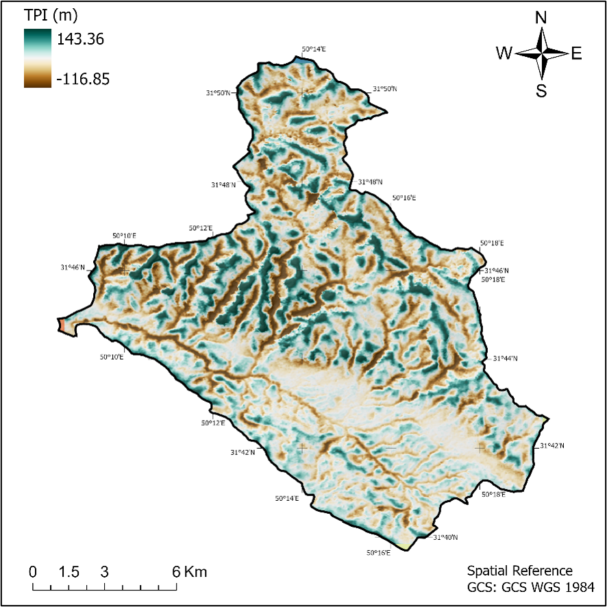 Topographic Position Index TPI Map